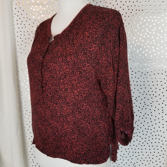 Urban Outfitters Ecote Red Animal Print Pop-Over - Picture 2 of 7